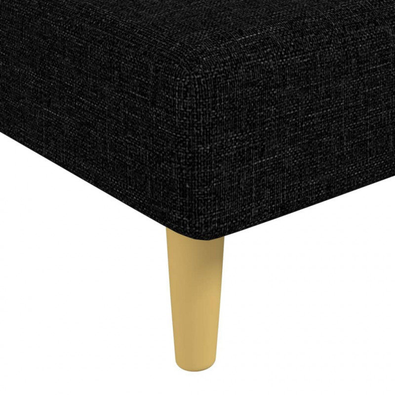 Sofa rozkładana L, czarna, 279x140x70 cm, tkanina