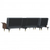Sofa rozkładana L, ciemnoszara, 279x140x70 cm, aksamit