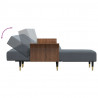 Sofa rozkładana L, ciemnoszara, 279x140x70 cm, aksamit