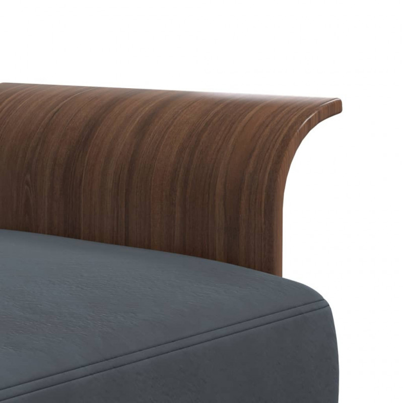 Sofa rozkładana L, ciemnoszara, 279x140x70 cm, aksamit