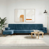 Sofa rozkładana L, niebieska, 271x140x70 cm, aksamit