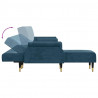 Sofa rozkładana L, niebieska, 271x140x70 cm, aksamit