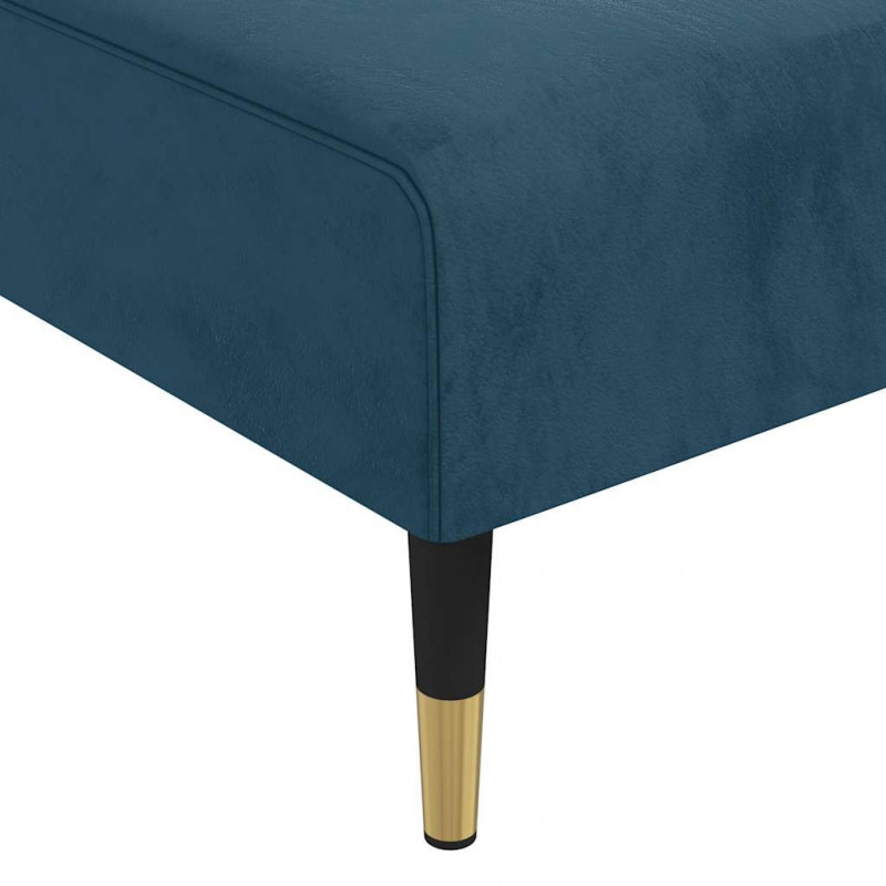Sofa rozkładana L, niebieska, 271x140x70 cm, aksamit