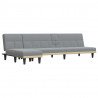 Sofa rozkładana L, jasnoszara, 255x140x70 cm, tkanina