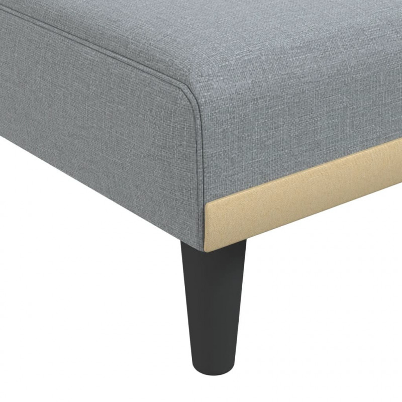 Sofa rozkładana L, jasnoszara, 255x140x70 cm, tkanina