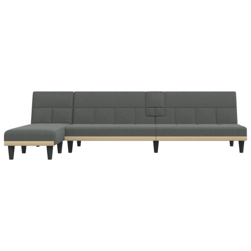 Sofa rozkładana L, ciemnoszara, 255x140x70 cm, tkanina