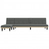Sofa rozkładana L, ciemnoszara, 255x140x70 cm, tkanina