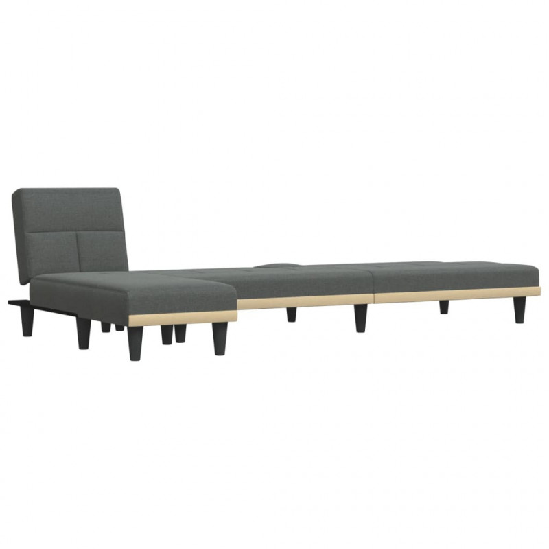 Sofa rozkładana L, ciemnoszara, 255x140x70 cm, tkanina