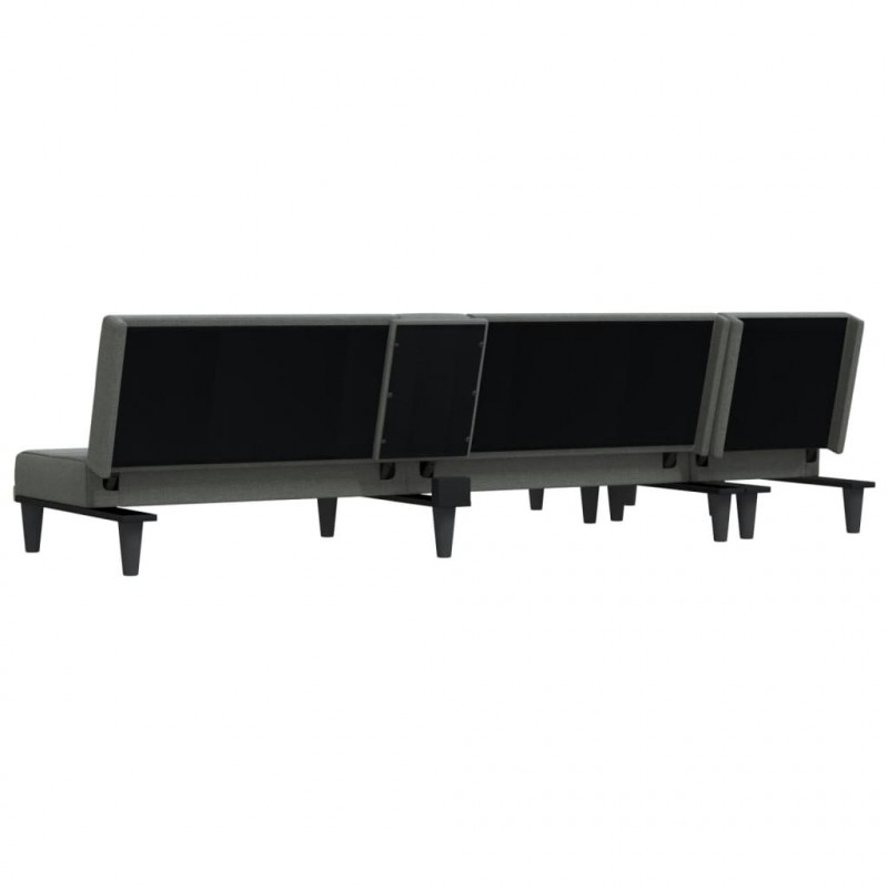 Sofa rozkładana L, ciemnoszara, 255x140x70 cm, tkanina