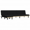 Sofa rozkładana w kształcie L, czarna, 255x140x70 cm, tkanina