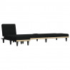 Sofa rozkładana w kształcie L, czarna, 255x140x70 cm, tkanina
