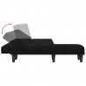 Sofa rozkładana w kształcie L, czarna, 255x140x70 cm, tkanina