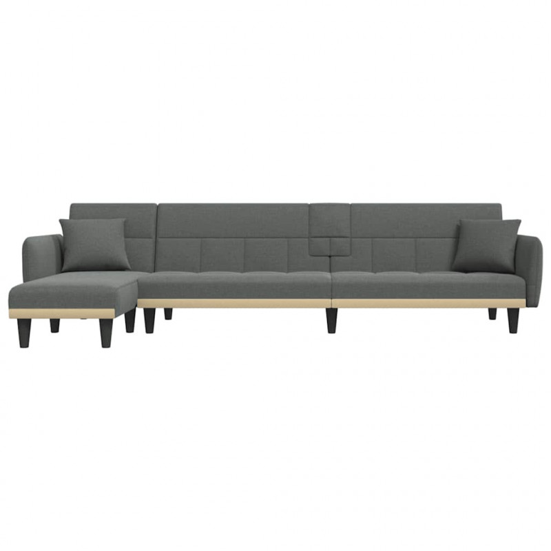 Sofa rozkładana L, ciemnoszara, 275x140x70 cm, tkanina