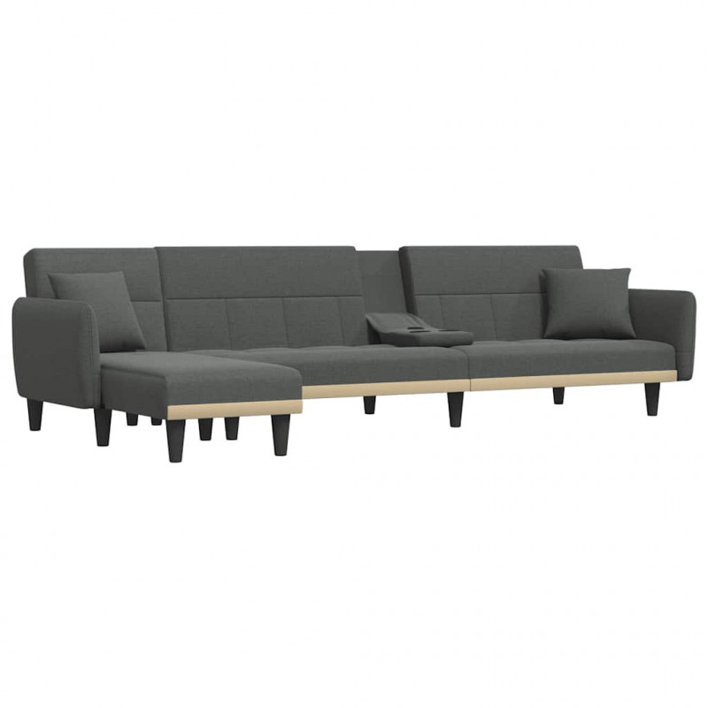 Sofa rozkładana L, ciemnoszara, 275x140x70 cm, tkanina