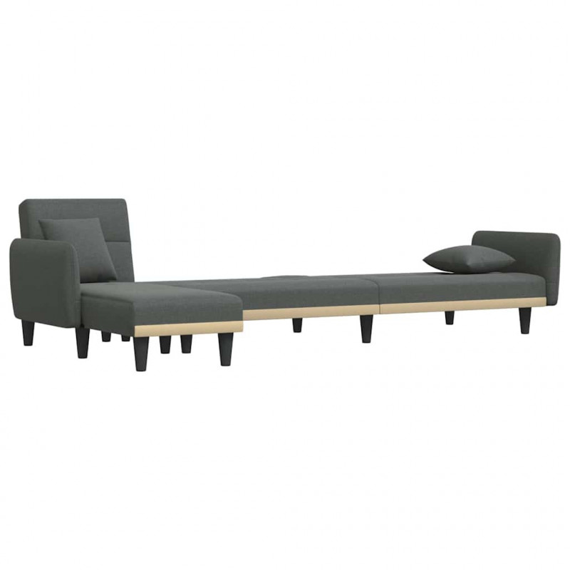 Sofa rozkładana L, ciemnoszara, 275x140x70 cm, tkanina