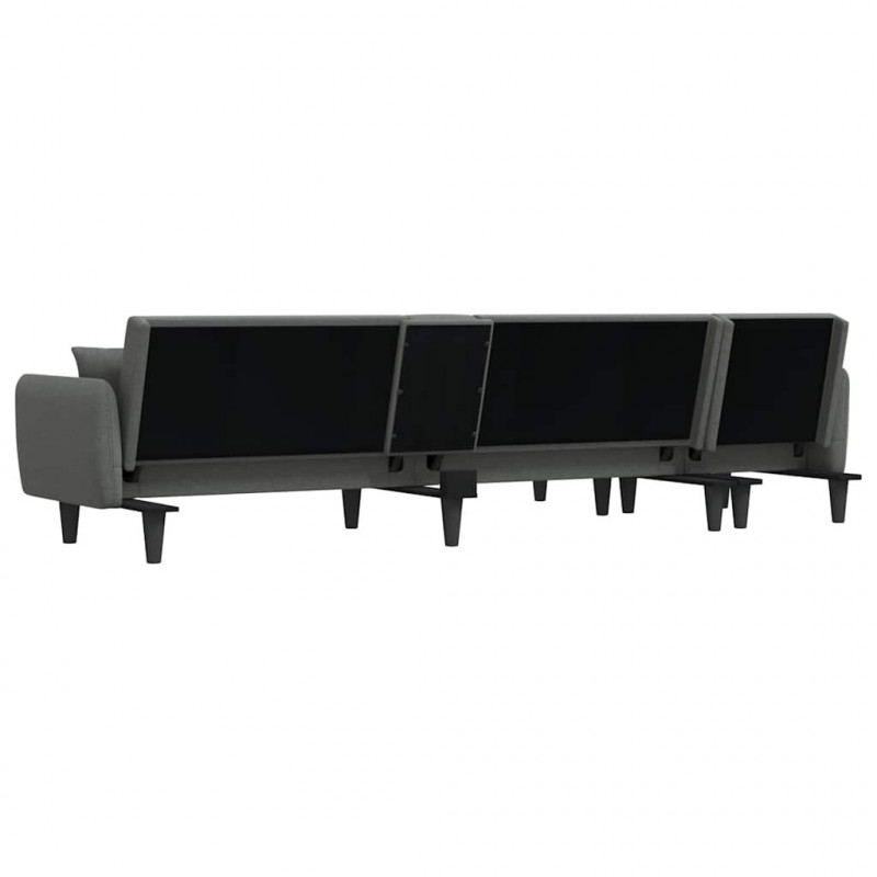 Sofa rozkładana L, ciemnoszara, 275x140x70 cm, tkanina
