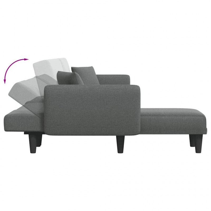 Sofa rozkładana L, ciemnoszara, 275x140x70 cm, tkanina