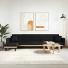 Sofa rozkładana L, czarna, 275x140x70 cm, tkanina