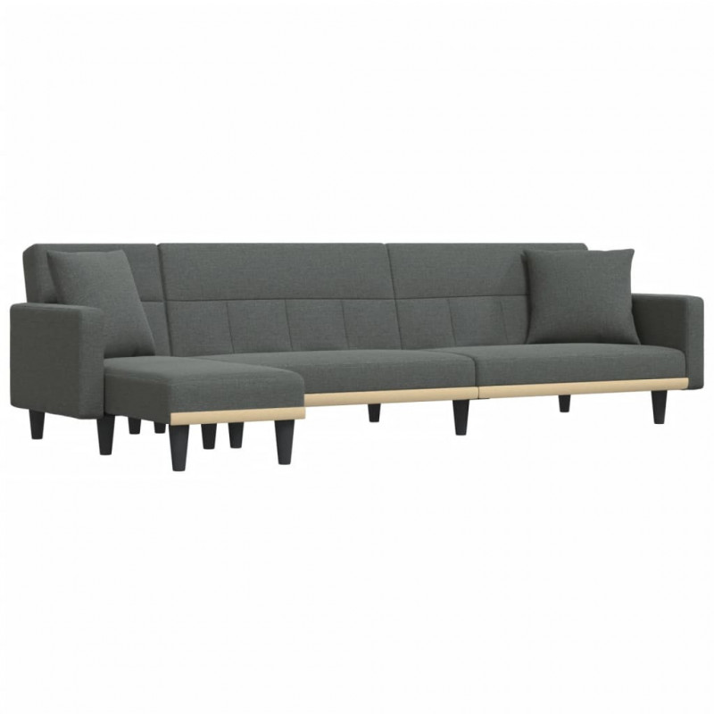 Sofa rozkładana L, ciemnoszara, 275x140x70 cm, tkanina