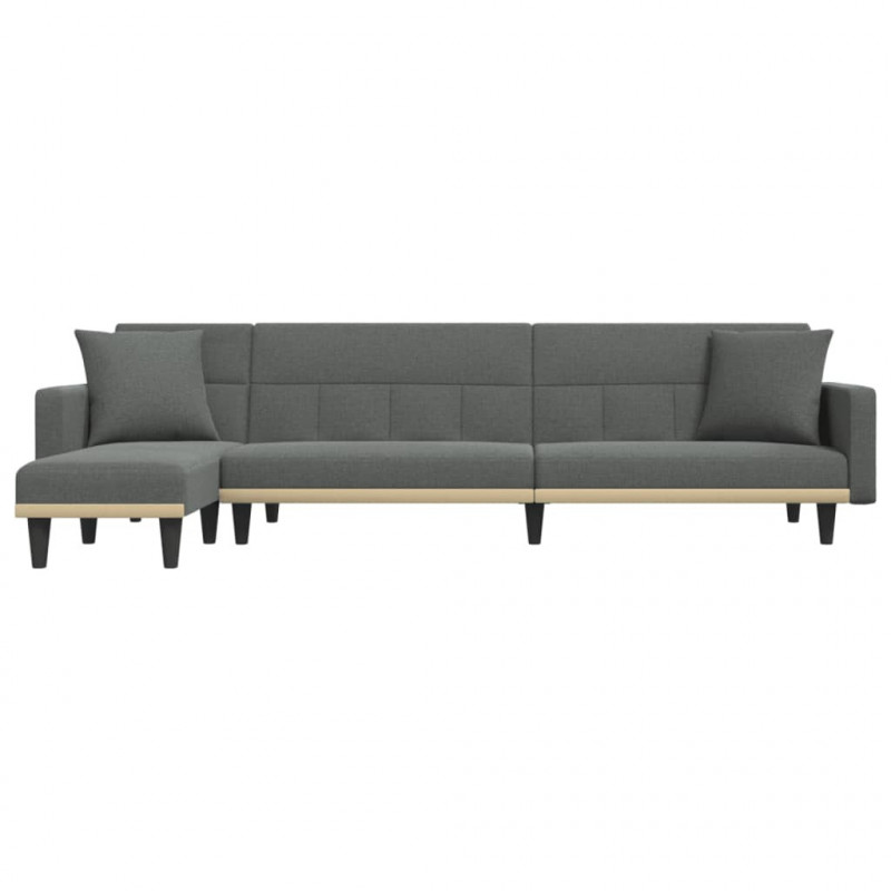 Sofa rozkładana L, ciemnoszara, 275x140x70 cm, tkanina