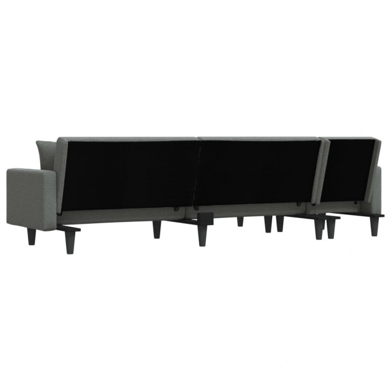 Sofa rozkładana L, ciemnoszara, 275x140x70 cm, tkanina