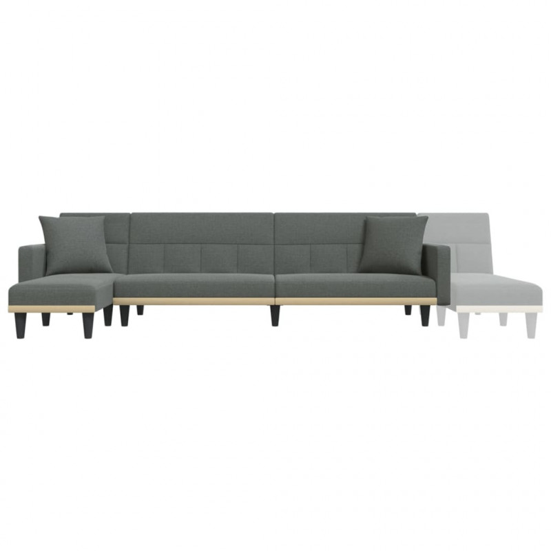 Sofa rozkładana L, ciemnoszara, 275x140x70 cm, tkanina
