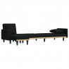 Sofa rozkładana L, czarna, 275x140x70 cm, tkanina