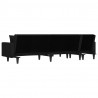 Sofa rozkładana L, czarna, 275x140x70 cm, tkanina