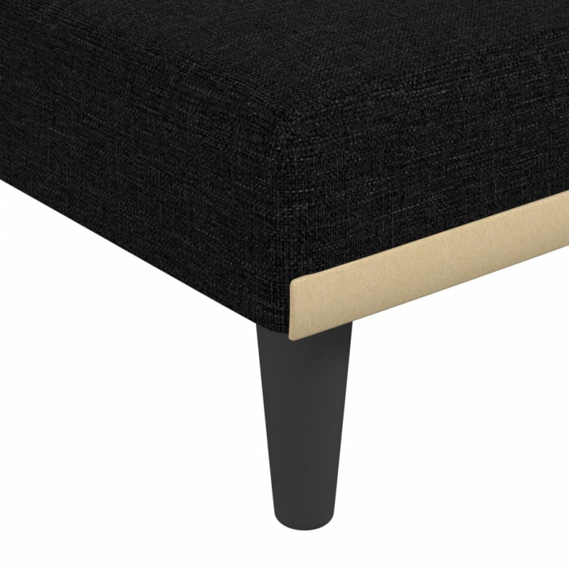 Sofa rozkładana L, czarna, 275x140x70 cm, tkanina