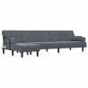 Sofa rozkładana L, ciemnoszara, 260x140x70 cm, aksamit