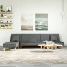 Sofa rozkładana L, ciemnoszara, 255x140x70 cm, tkanina