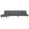 Sofa rozkładana L, ciemnoszara, 255x140x70 cm, tkanina