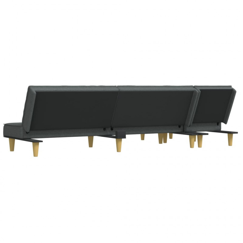 Sofa rozkładana L, ciemnoszara, 255x140x70 cm, tkanina