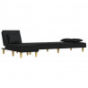 Sofa rozkładana w kształcie L, czarna, 255x140x70 cm, tkanina