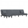 Sofa rozkładana L, ciemnoszara, 255x140x70 cm, aksamit