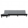Sofa rozkładana L, jasnoszara, 255x140x70 cm, tkanina
