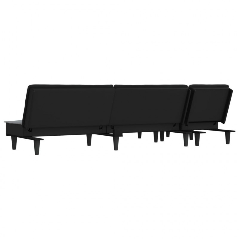 Sofa rozkładana L, jasnoszara, 255x140x70 cm, tkanina