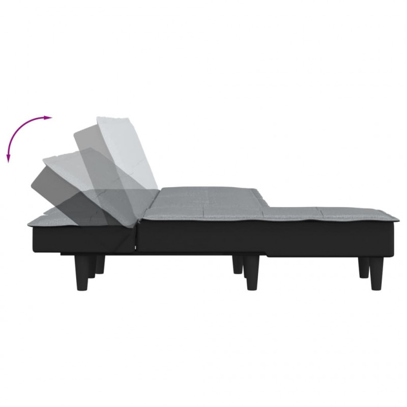 Sofa rozkładana L, jasnoszara, 255x140x70 cm, tkanina