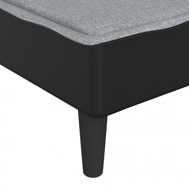 Sofa rozkładana L, jasnoszara, 255x140x70 cm, tkanina