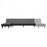 Sofa rozkładana L, ciemnoszara, 255x140x70 cm, tkanina