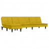 Sofa rozkładana L, żółta, 255x140x70 cm, aksamit