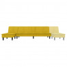 Sofa rozkładana L, żółta, 255x140x70 cm, aksamit