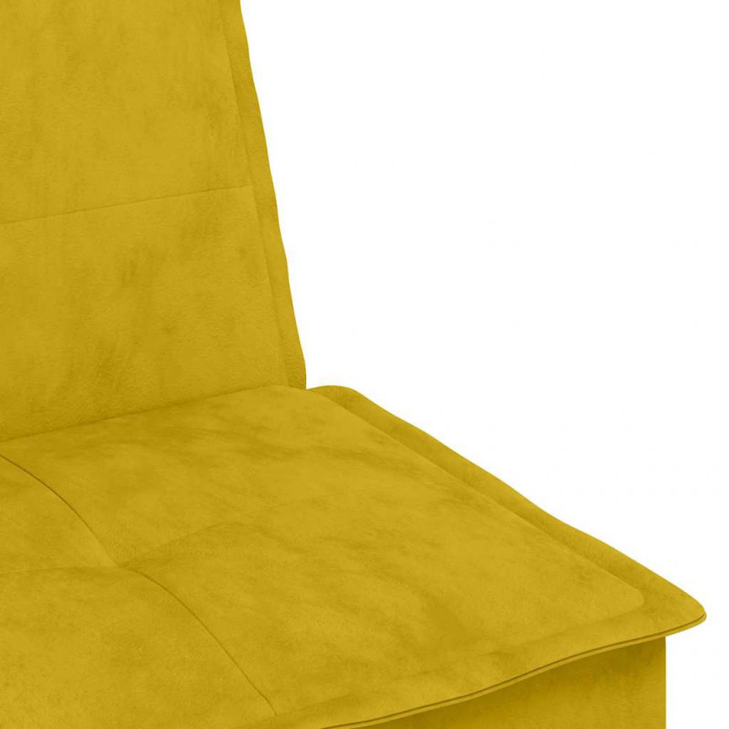 Sofa rozkładana L, żółta, 255x140x70 cm, aksamit