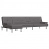 Sofa rozkładana L, szara, 255x140x70, sztuczna skóra