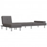 Sofa rozkładana L, szara, 255x140x70, sztuczna skóra
