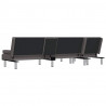 Sofa rozkładana L, szara, 255x140x70, sztuczna skóra
