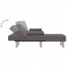 Sofa rozkładana L, szara, 255x140x70, sztuczna skóra