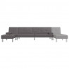 Sofa rozkładana L, szara, 255x140x70, sztuczna skóra