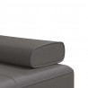 Sofa rozkładana L, szara, 255x140x70, sztuczna skóra