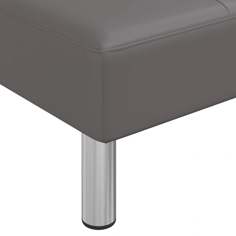 Sofa rozkładana L, szara, 255x140x70, sztuczna skóra